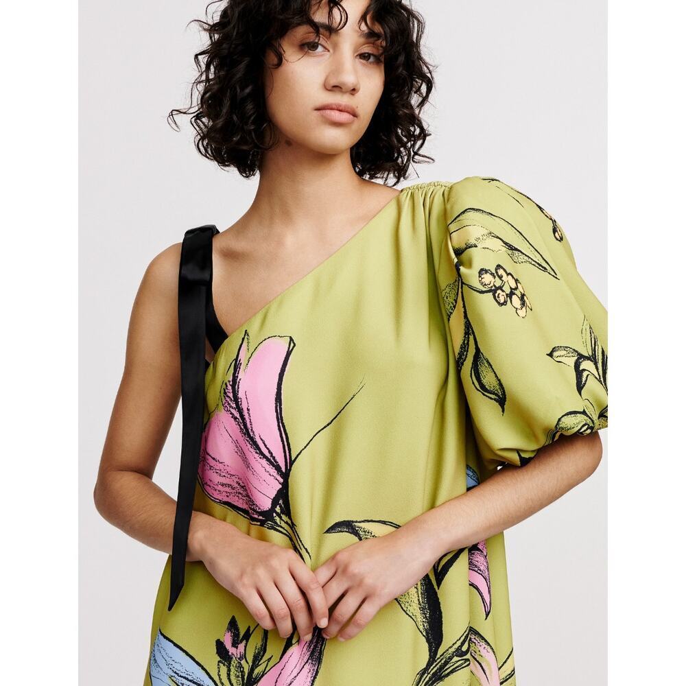 STINE GOYA One Sleeve Maxi Dress With Bow Strap Size M